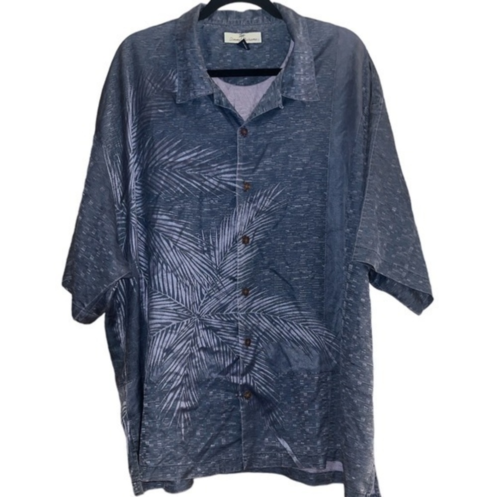 Tommy Bahama blue palm tree silk shirt XXL